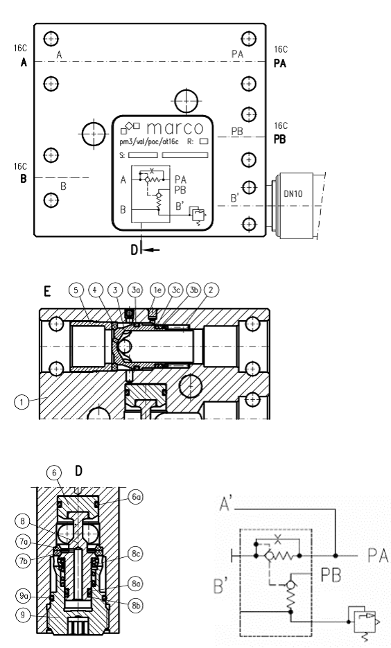 pm3/val/poc/at16c   推移單向閥